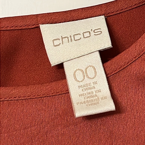 Chico’s Rust Color Polyester Top - Picture 2 of 10